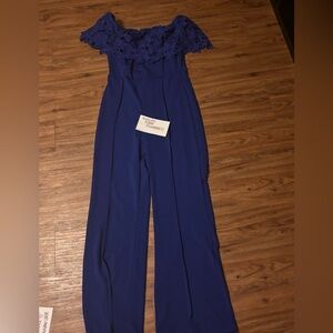 Elegant Blue Lace Jumpsuit